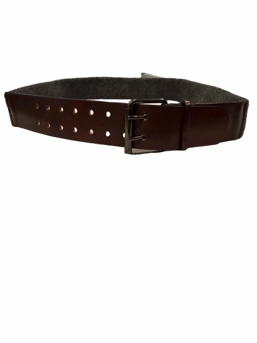 Brunello Cucinelli Brown Leather Elastic Stretch Belt Double Prong 42